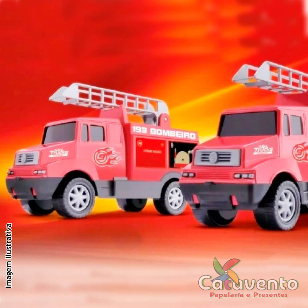 CAMINHÃO MINI TRUCK BOMBEIRO BRINQUEDO DE PLASTICO